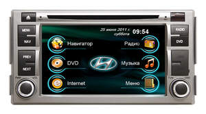 Штатная магнитолаGps,Navi,DVD Roadrover для   Hyundai Santa Fe Ровно